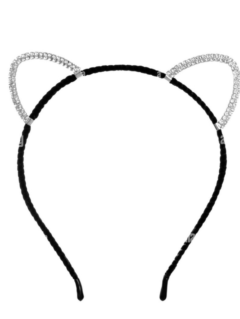 Sparkle Cat Ear Headband - Black and Silver
